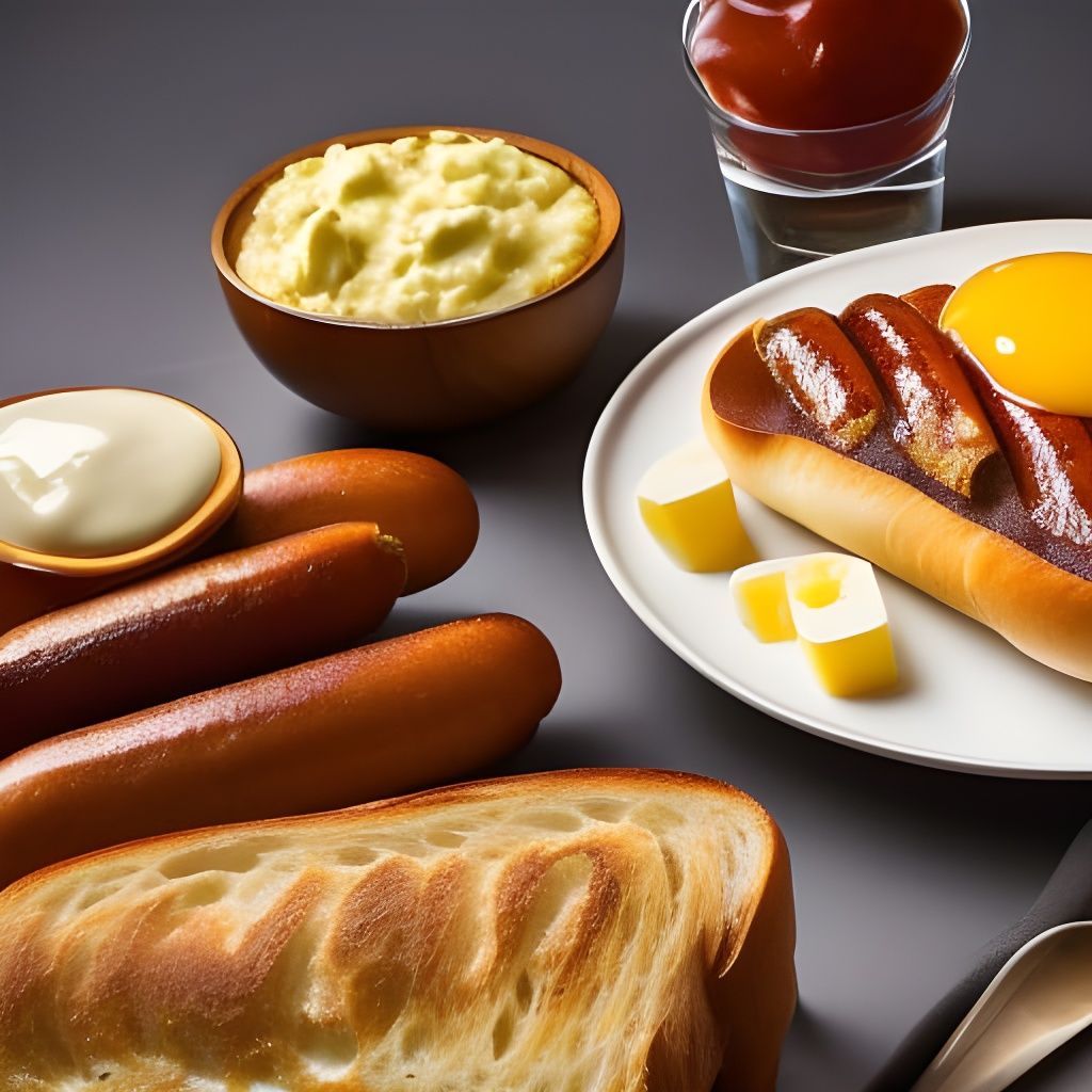 Delicious Hotel Breakfast with Toast and Sausages