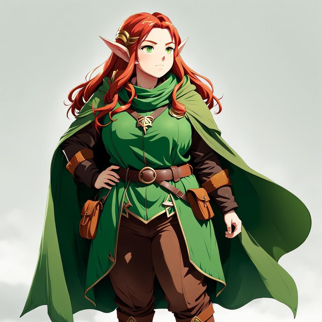 Anime Elf Adventurer in Studio Trigger Style