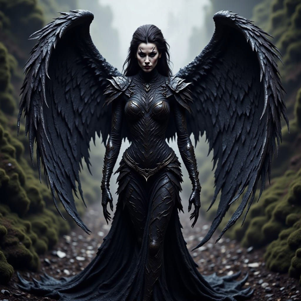 Dark Angel with Screamo Flux Aesthetic