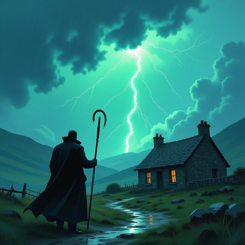 Shepherd in Storm as Dramatic Illustration