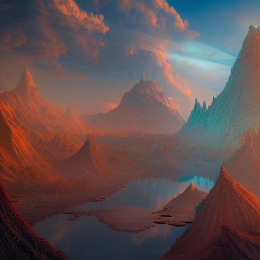 Hyperreal Sun Goddess: Detailed Matte Painting