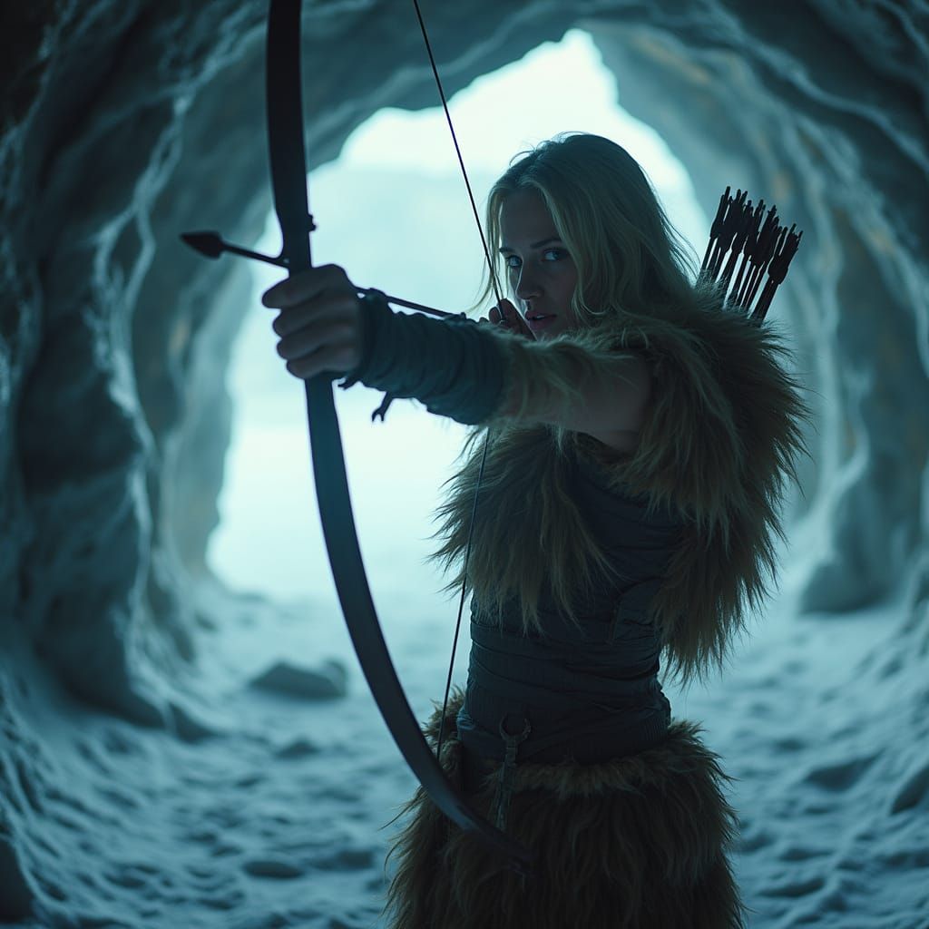 Icy Cave Archer: Cinematic Style
