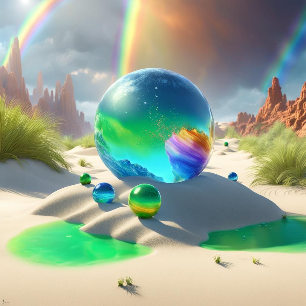 Fantastical Phoenix Rises in a Crystal Landscape