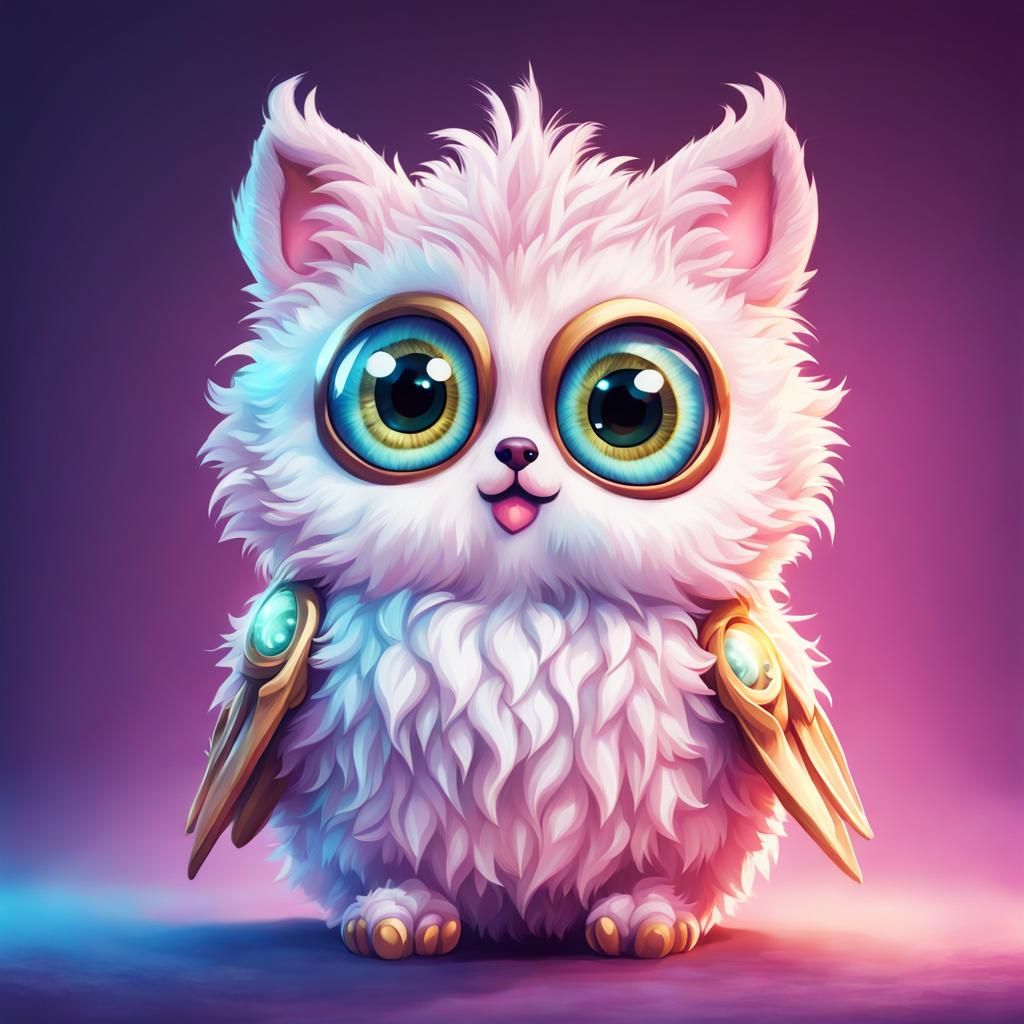 Adorable Fluffy Fantasy Animal with Big Eyes