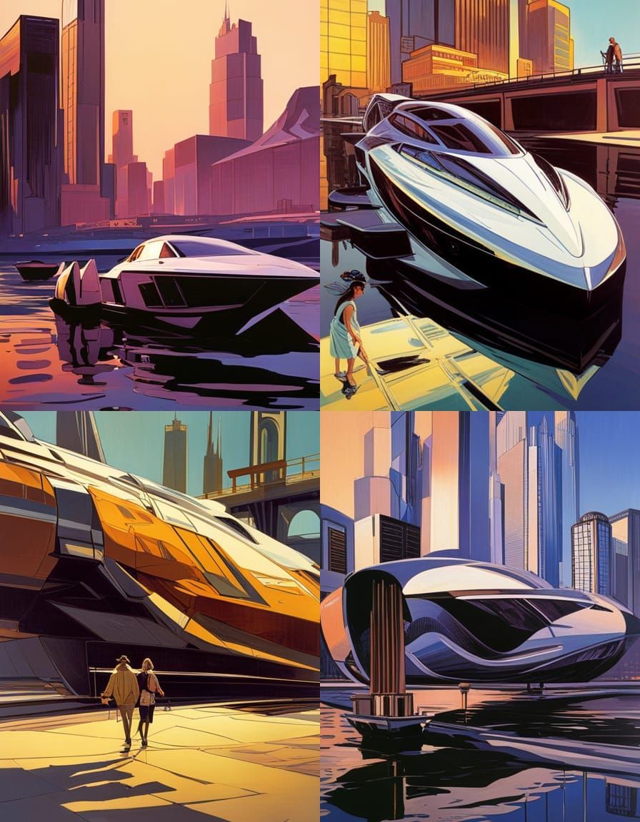 Futuristic Cityscape in Concept Art Style