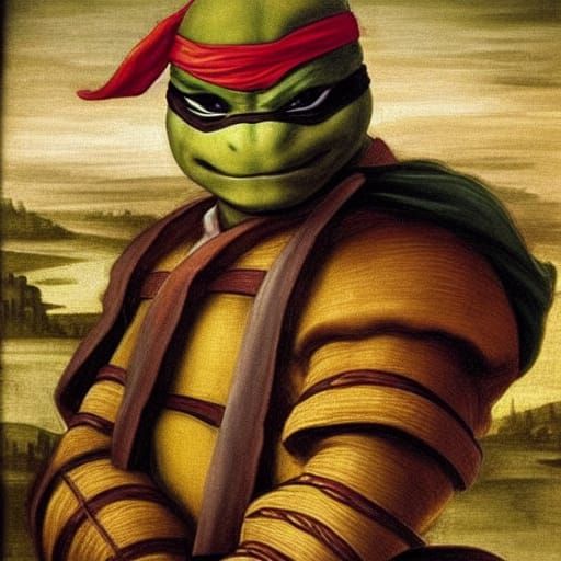 TMNT Leonardo in Renaissance Oil Painting Style