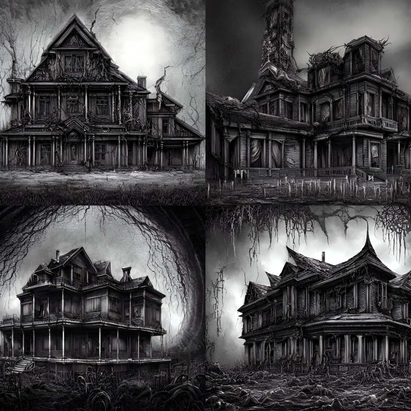 Dark Horror House Ruin in Unreal Engine Style