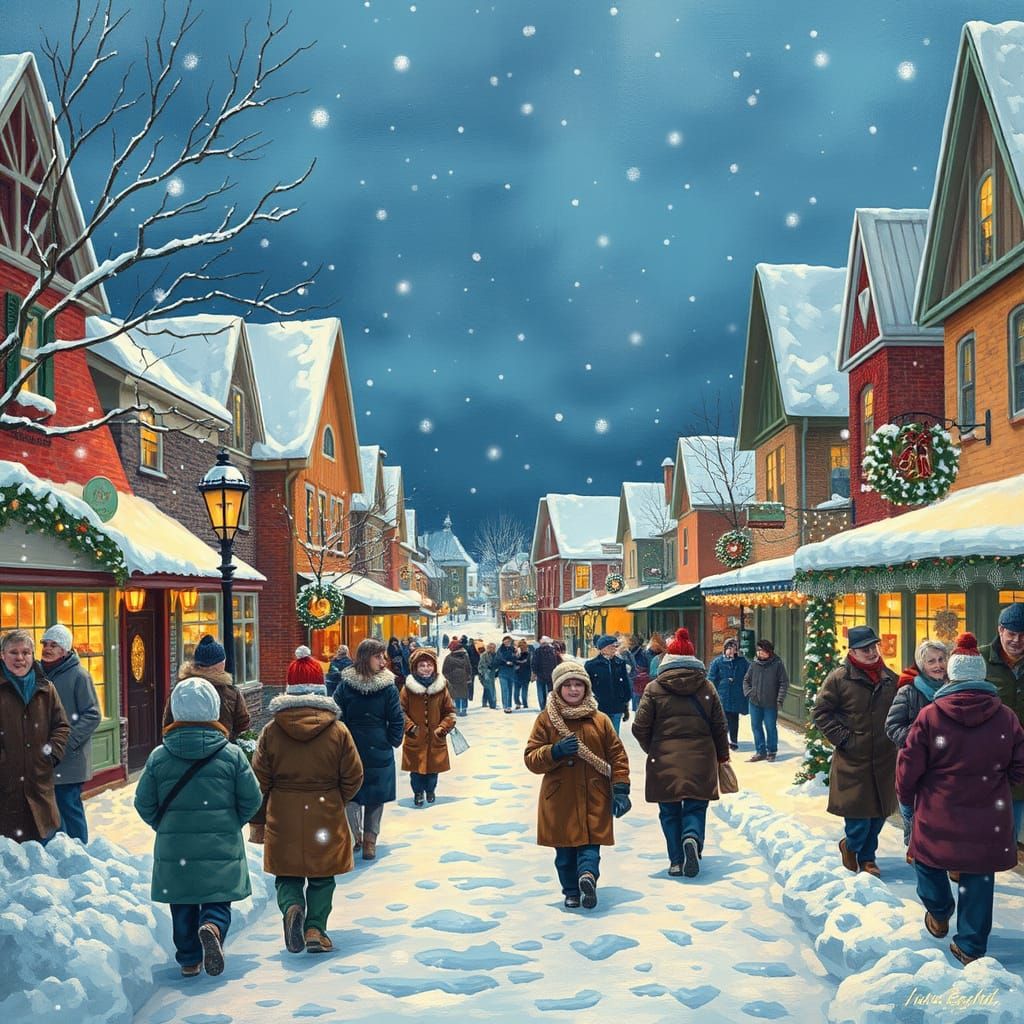 Festive Winter Scenes in Michigan Towns