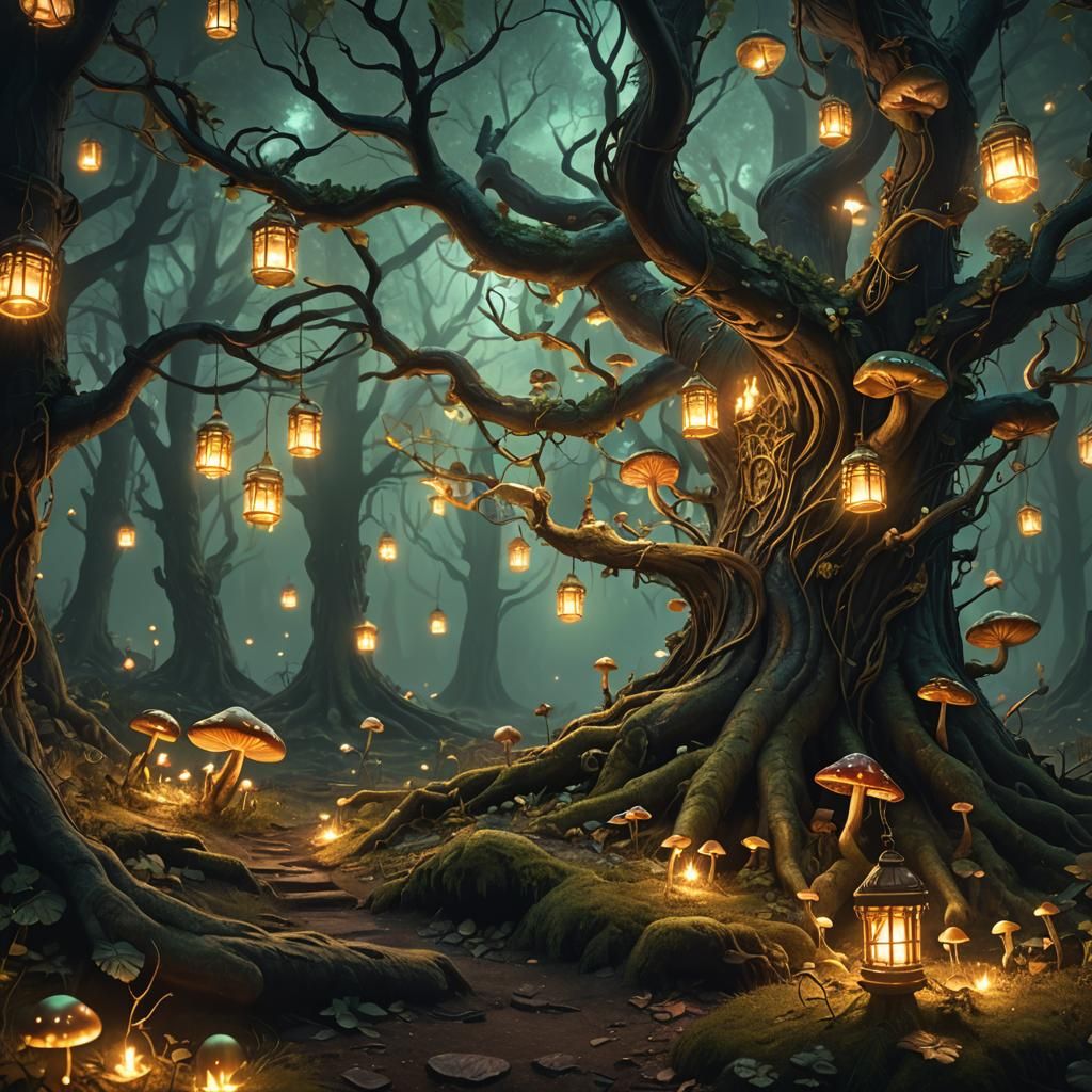 Mystical Twilight Summoning in Dark Fantasy Style