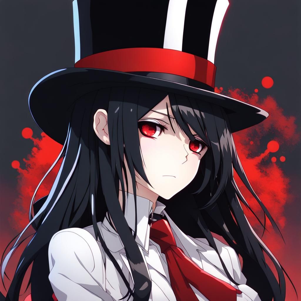 Cartoon Girl in Tuxedo Anime Style