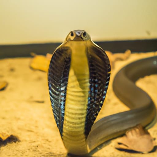 King Cobra in Defensive Posture, Midjourney Style