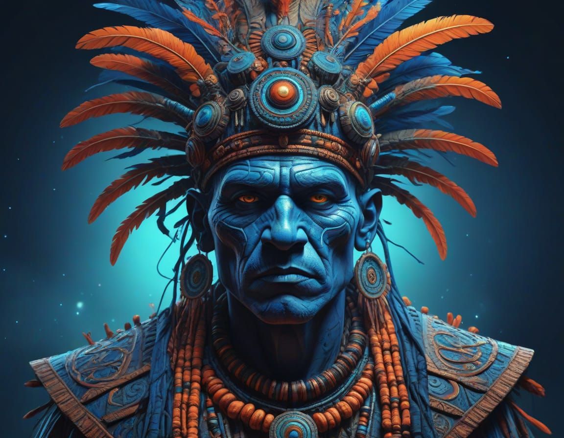 Psychedelic Shaman in Surreal Fantasy World