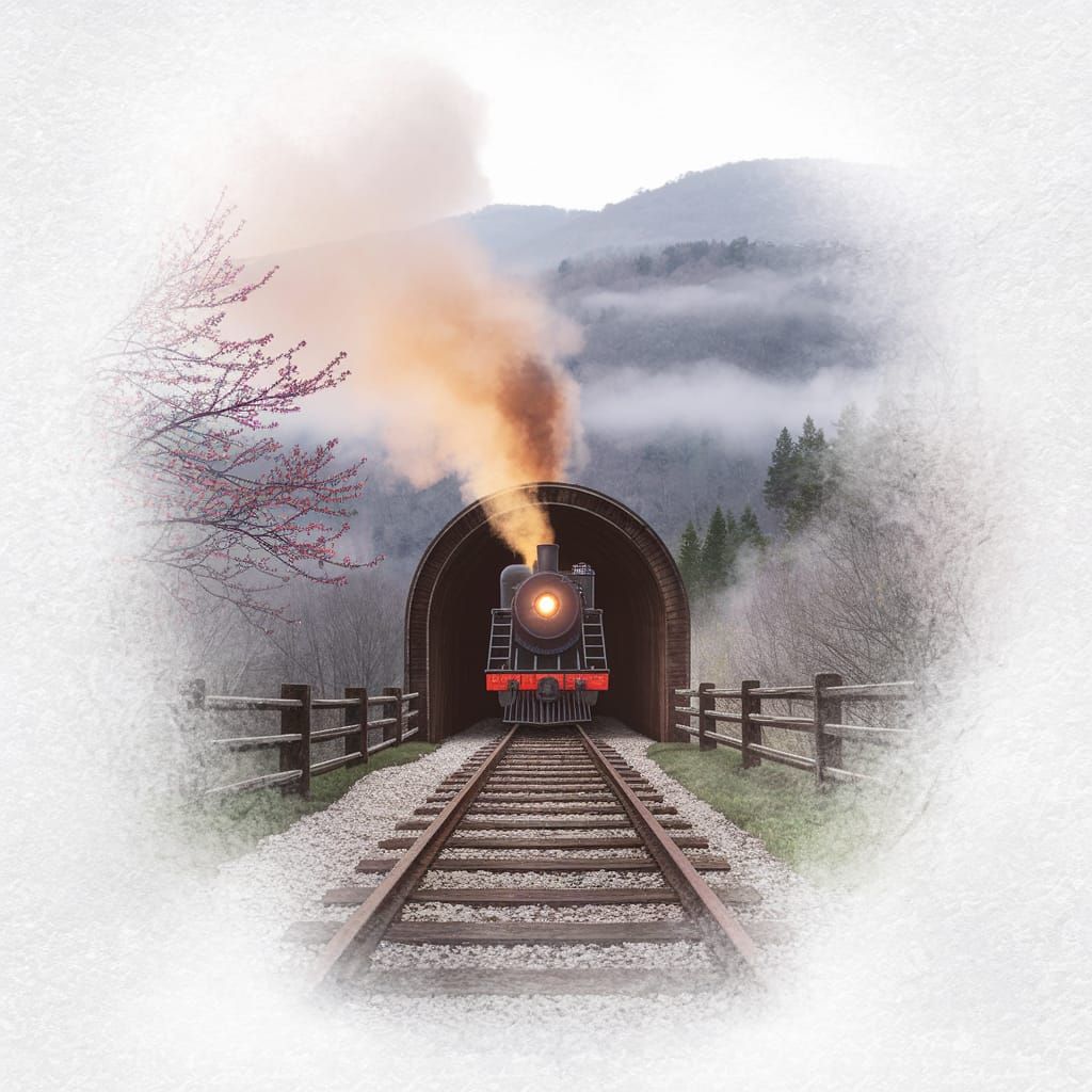 Vintage Steam Engine Rides into Appalachian Morning