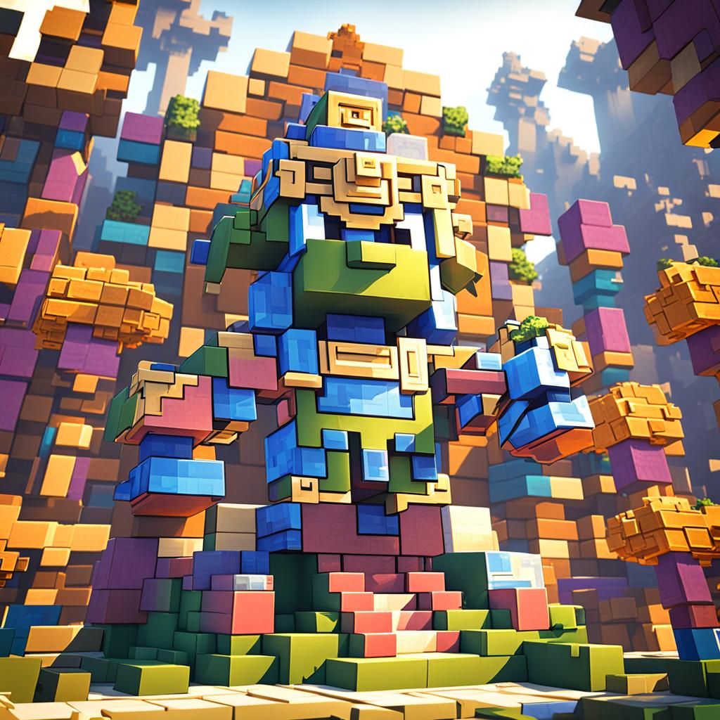 Saraswati Builds a Minecraft World: 3D Render