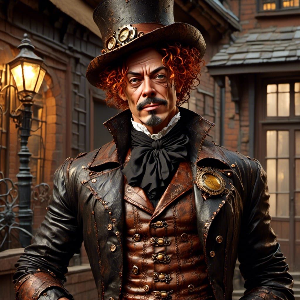 Steampunk Portrait in Impasto Style