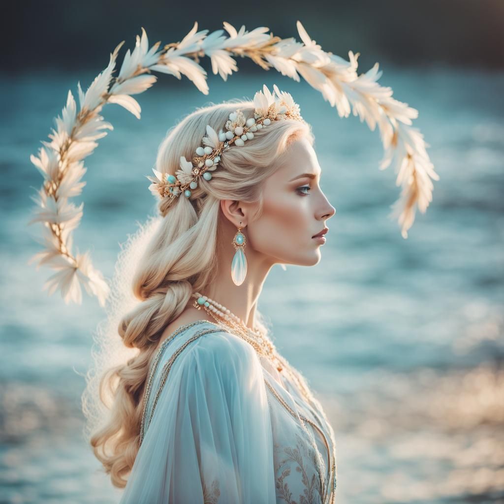 Ethereal Portrait of a Russian Beauty in Slavic Attire