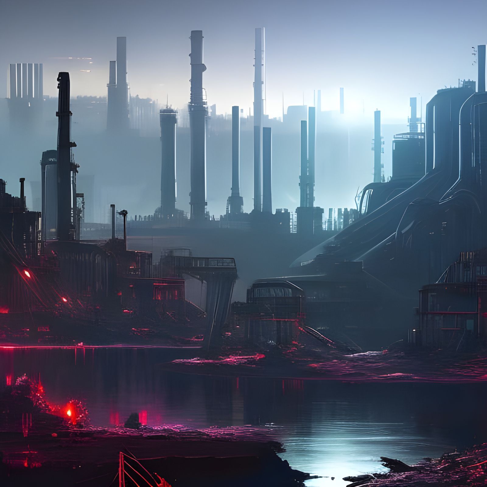 Biopunk Nuclear Wasteland Landscape in Deep Color