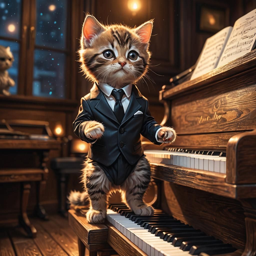 Kitten Concert: Whimsical Digital Art on Stage