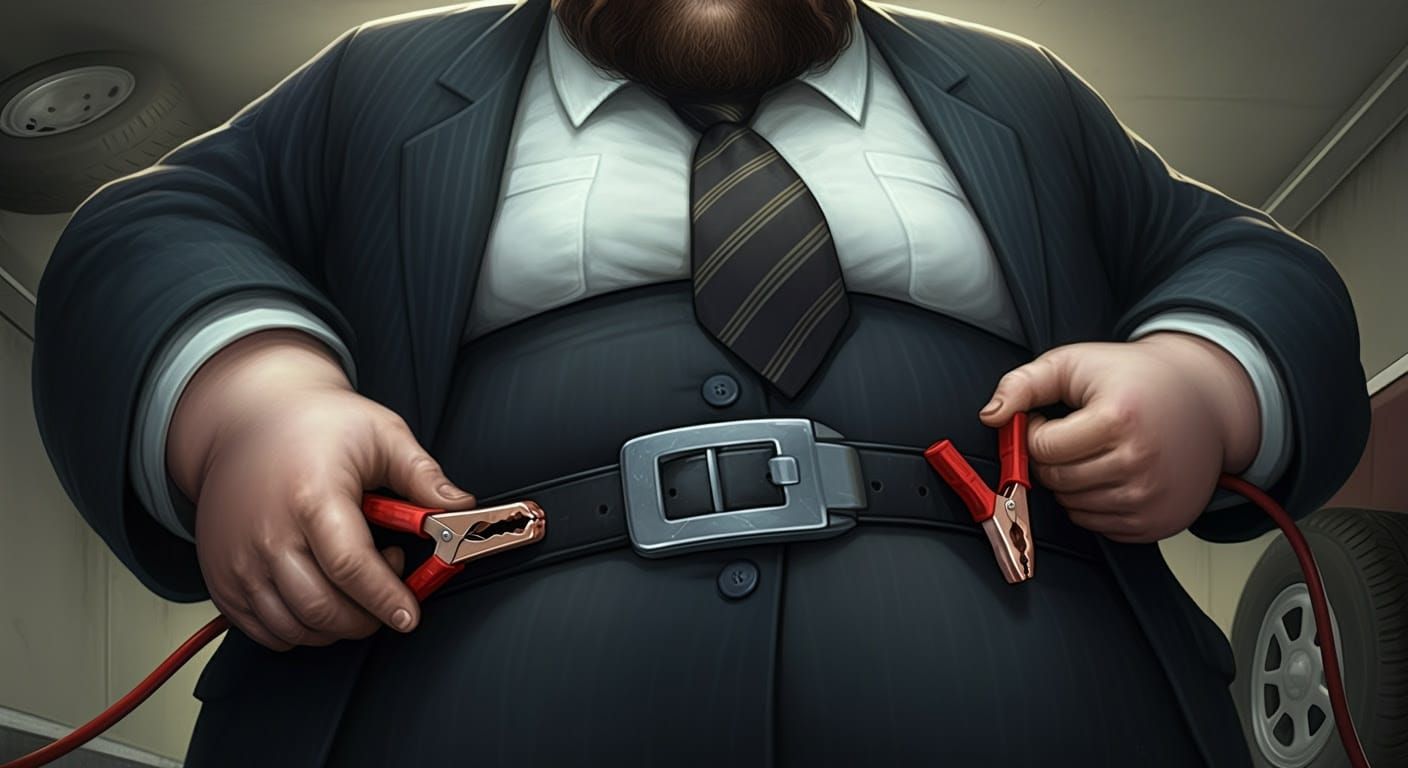 Digital Realistic Portrait of a Hasidic Man in a Parking Lot