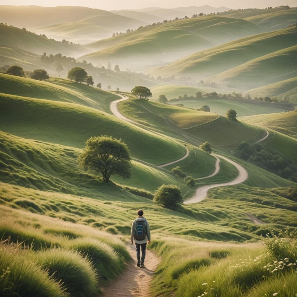 Serene Countryside Landscape in Soft Focus Photography