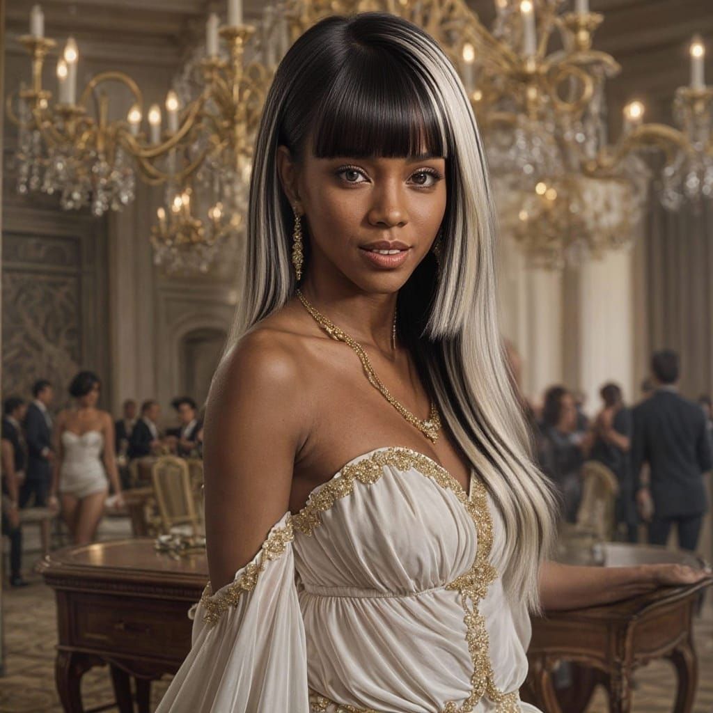 African Goddess Portrayal of Kelly Rowland in White Gown