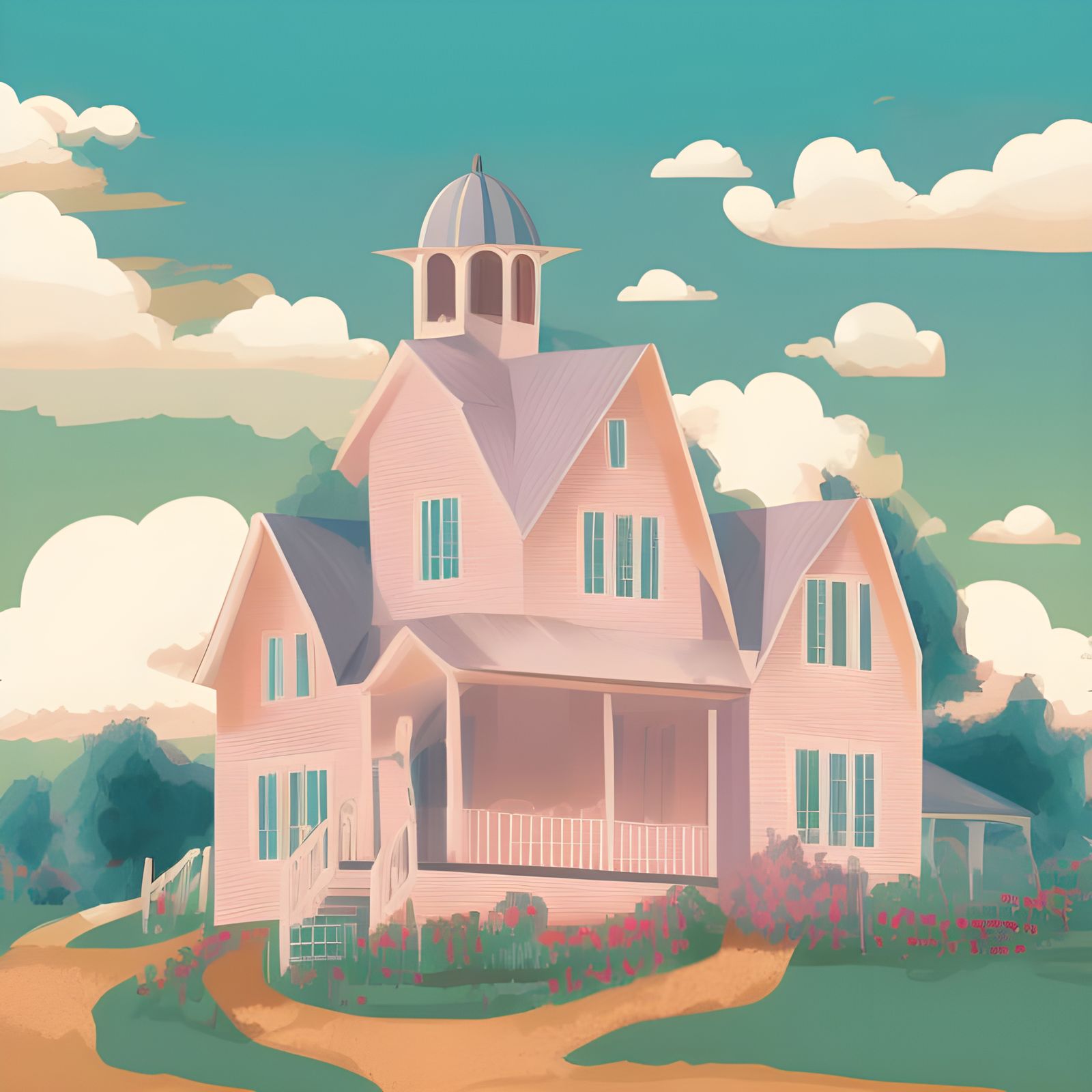 Adorable Farmhouse with Swirls of Magic