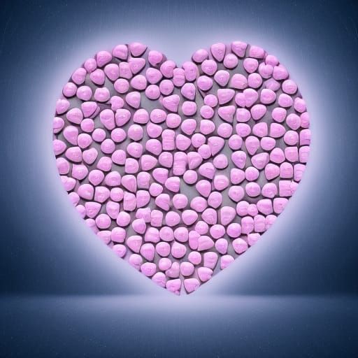 Hyperrealistic Portrait with Pink Heart Background