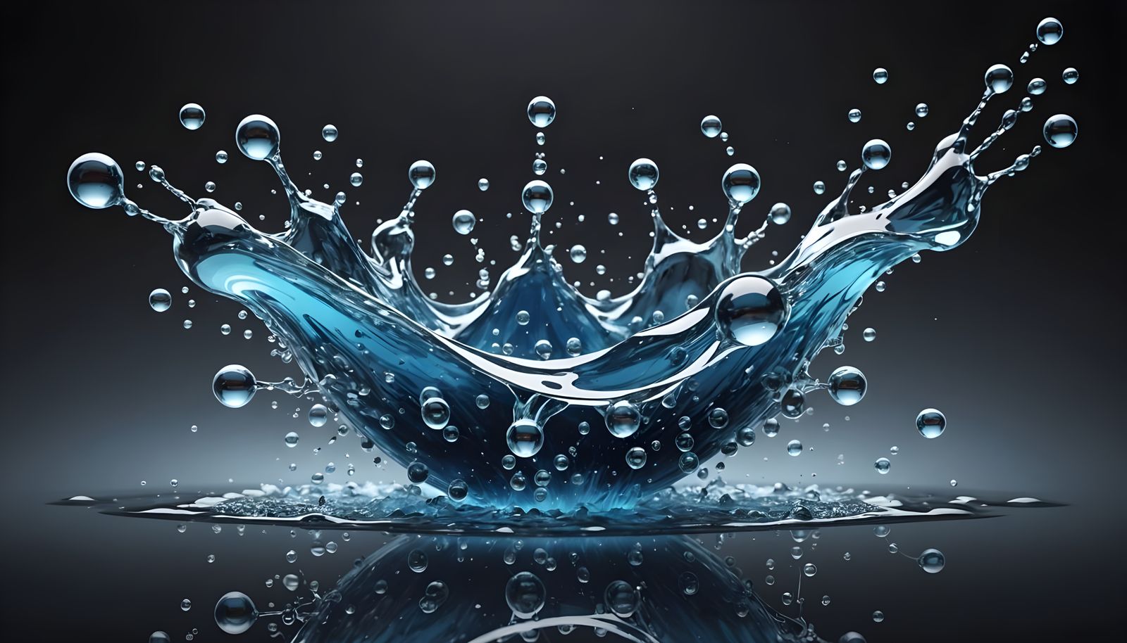 Hyperrealistic Splash Art Logo: Cold Molecules & Liquid Jets