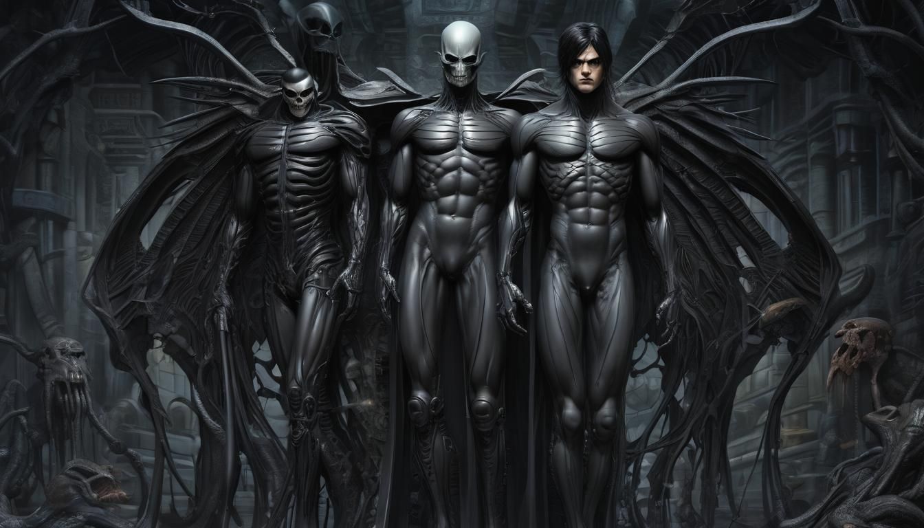 Nyxian Necrotic Nightwing: Giger, Klimt, Stokes Fusion