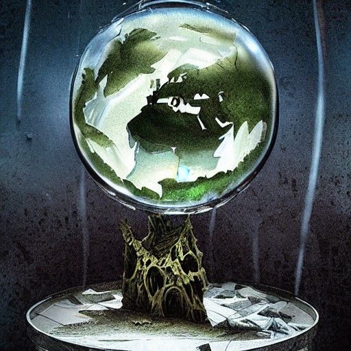 Sinister Psychedelic Trip in Glass Globe