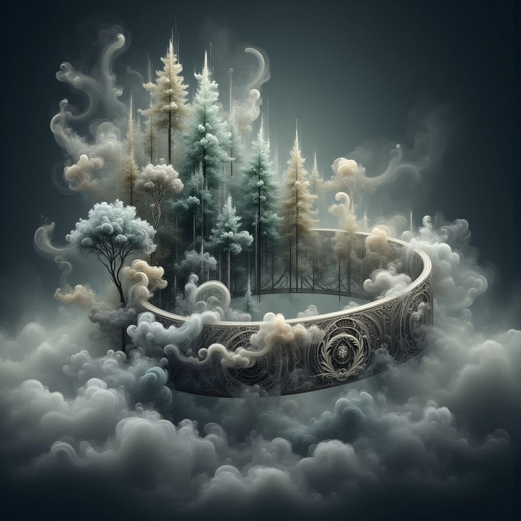 Mystical Forest Grows on Engraved Silver Bracelet