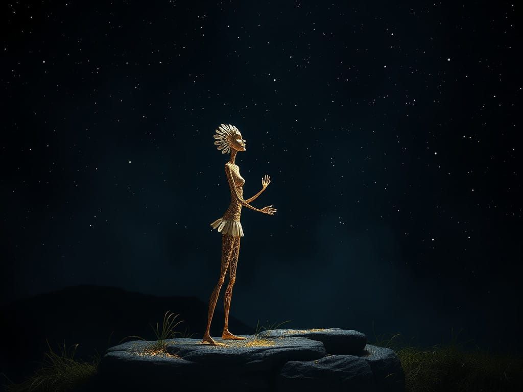 Lukas & Portia Petallic Humanoid Stick-Figures