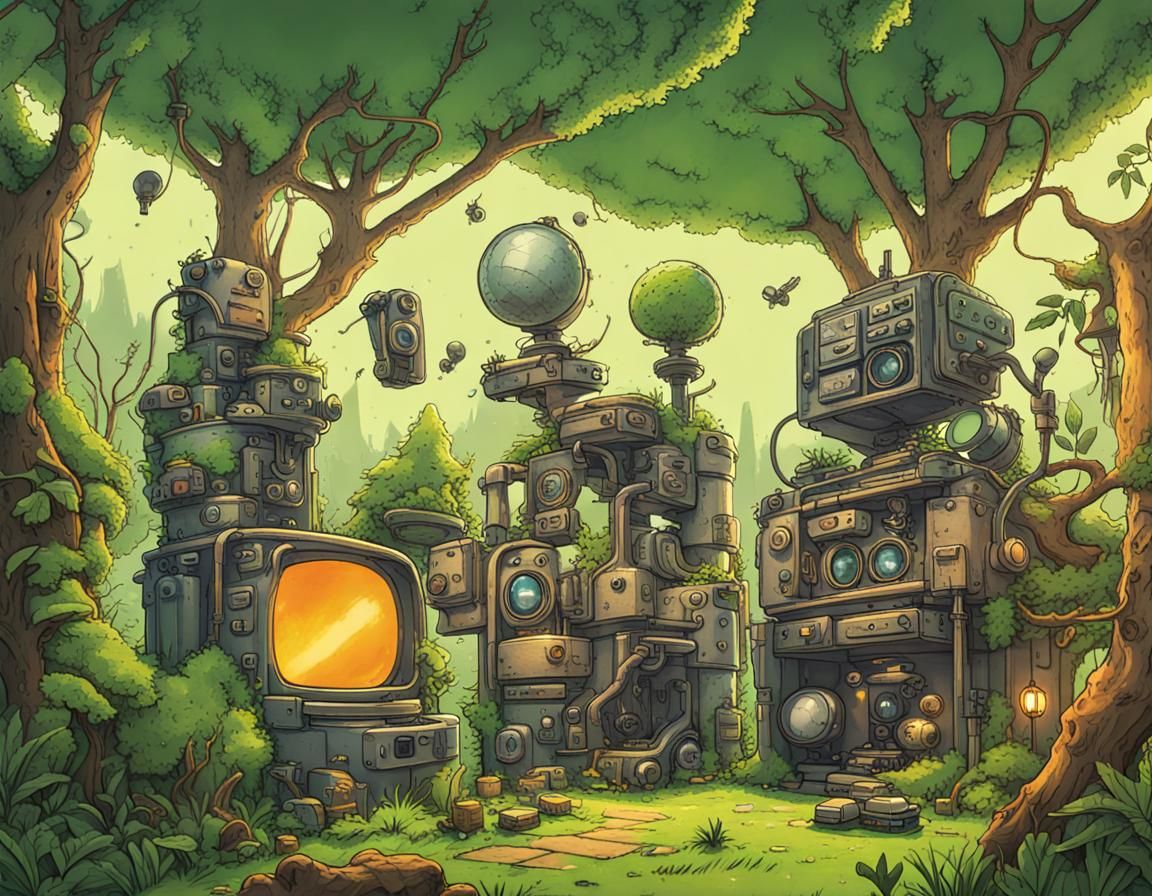 Naturecore Meets Salvagepunk: An AI-Generated Fusion