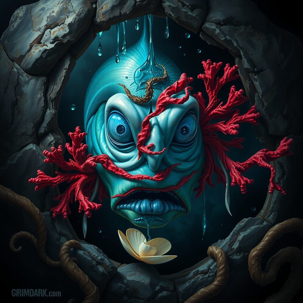 Grimdark Fish Portrait in Haunting Hyper-Realism