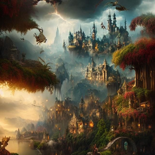 Stunning Digital Painting of a Wonderland Landscape