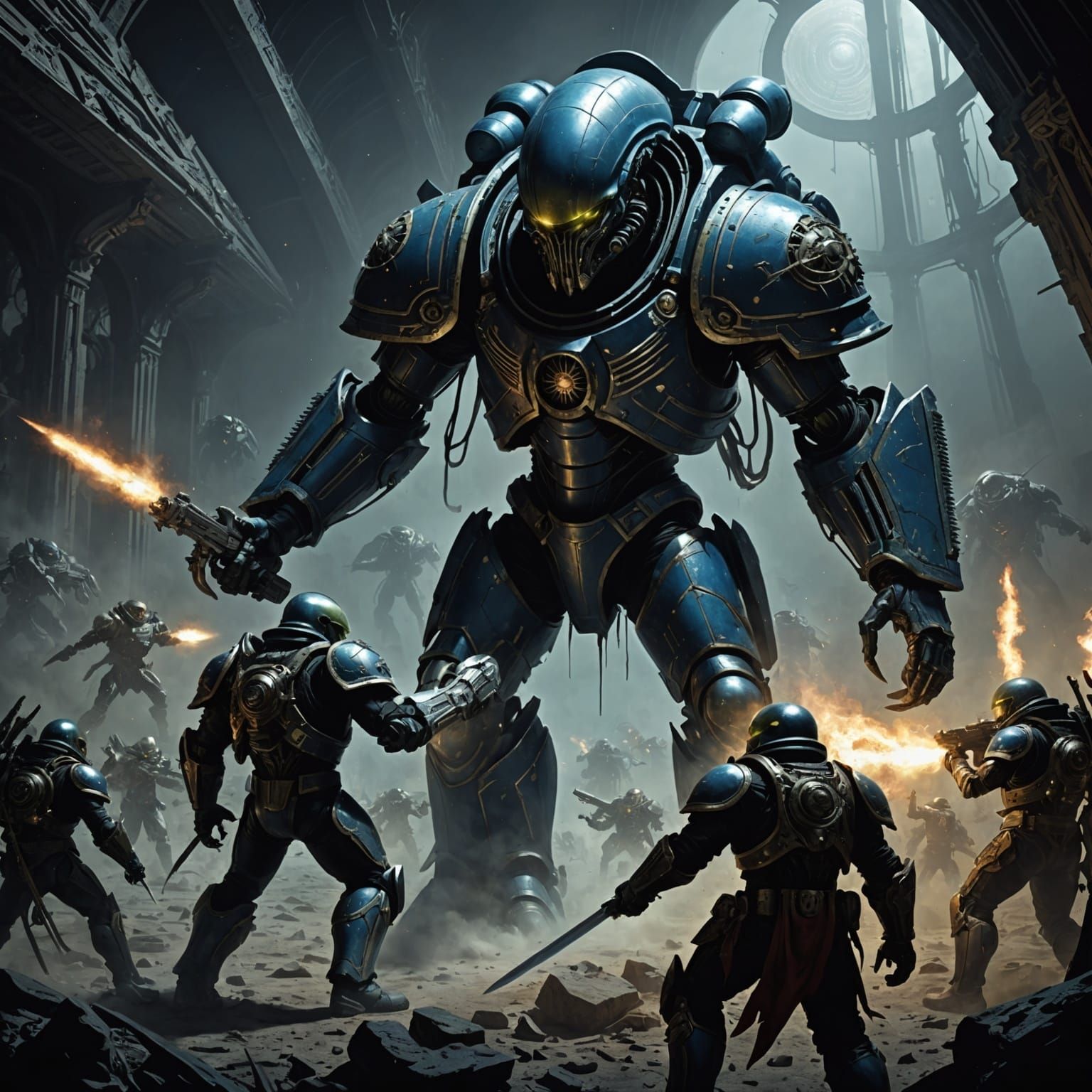 Alien vs Space Marine: Gothic Horror Art