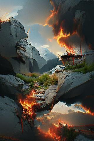 Fiery Devil Companion: Matte Painting in 8K