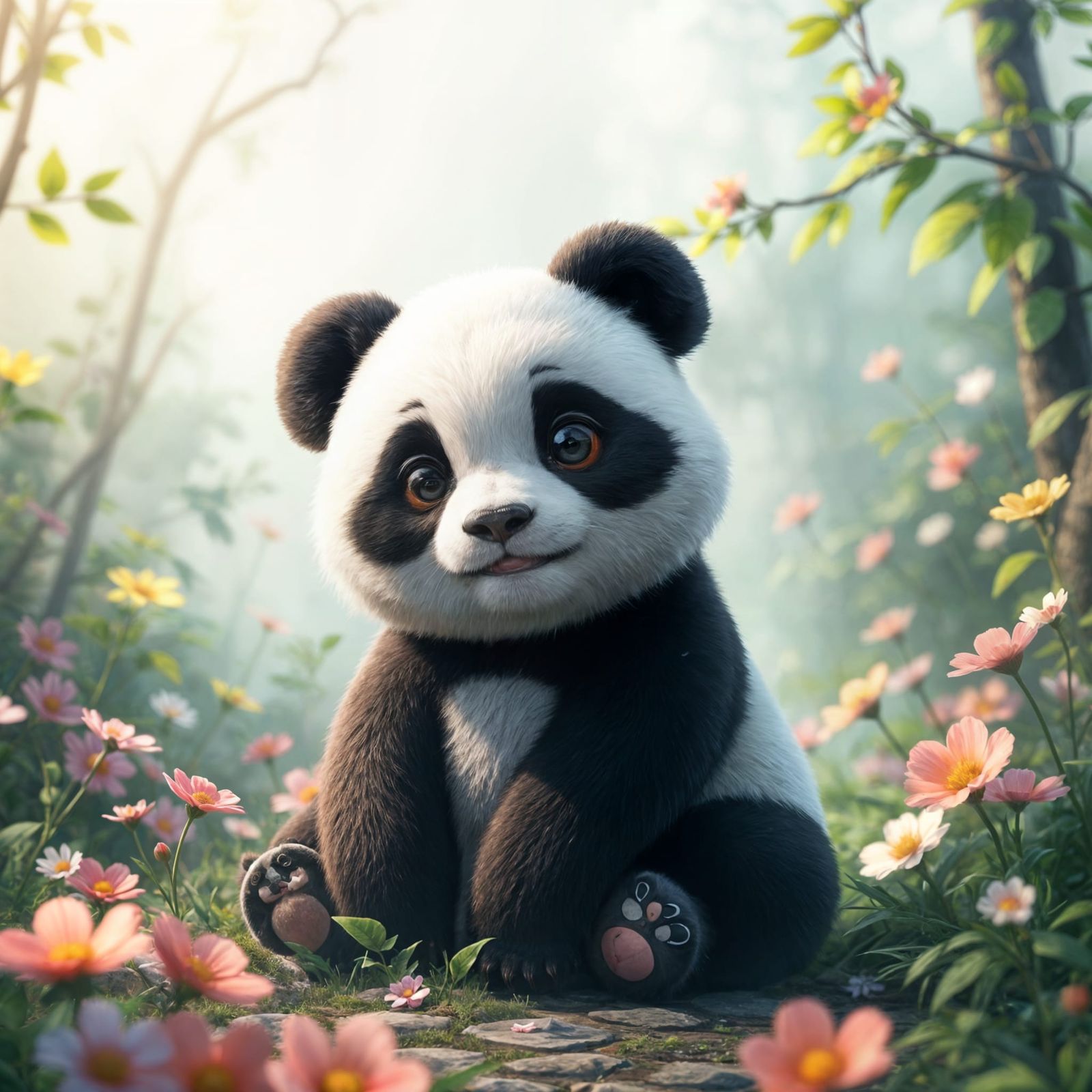 Cute Anime Panda in Stunning 8K Resolution