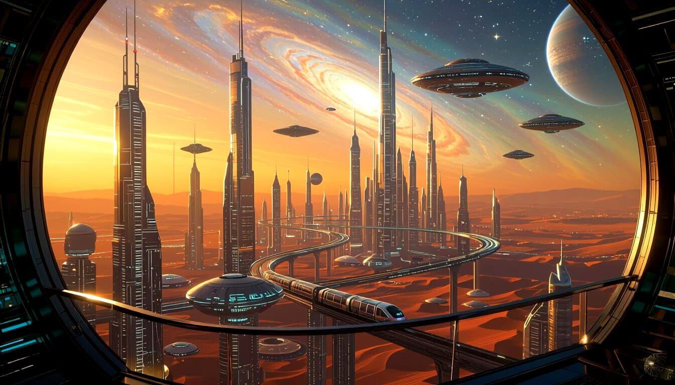 Futuristic Mars Cityscape: A Galactic Vision