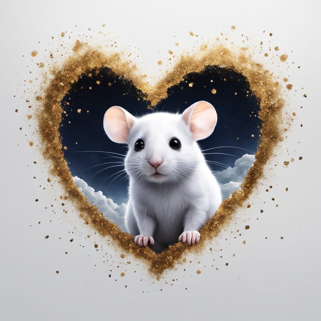 Glowing Mouse in Epic Night Sky