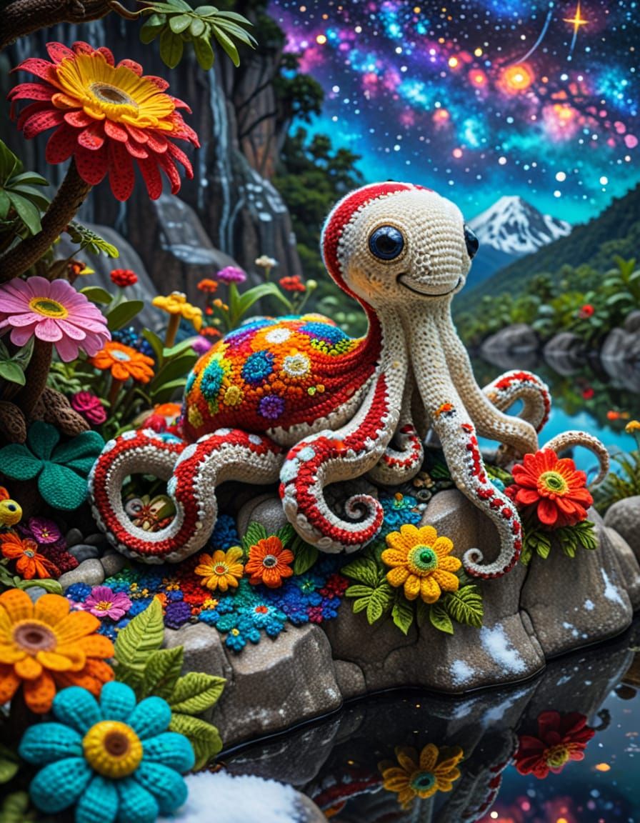Klimt Crochet: Kraken and Extinct Animals