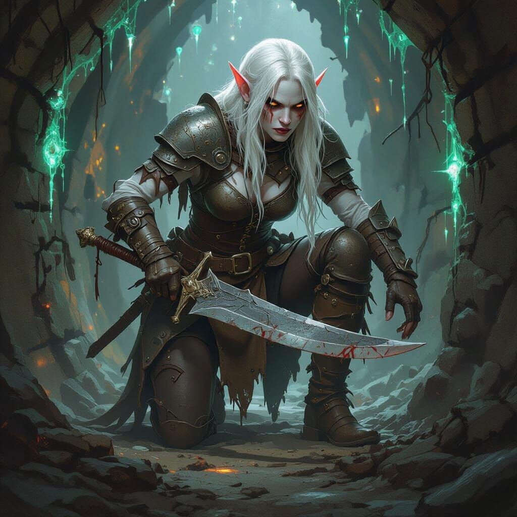 Albino Elf Warrior Escapes Lost Corridor