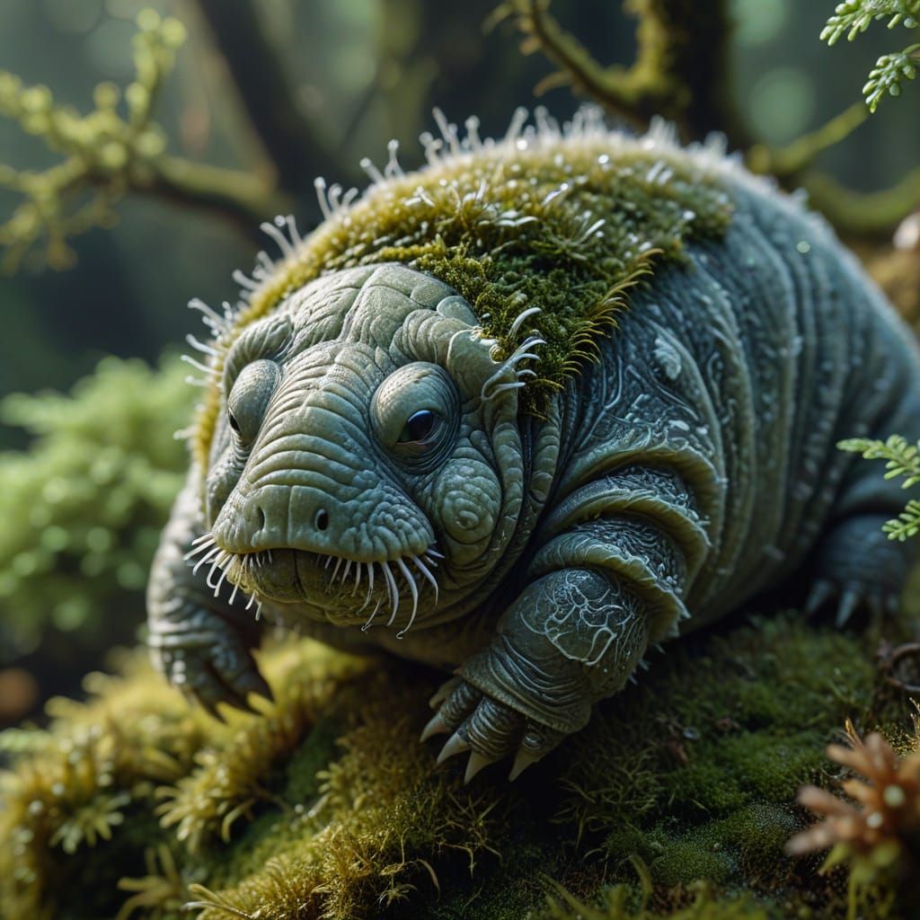 Intricate Tardigrade Portrait in Photorealistic Macro Photog...