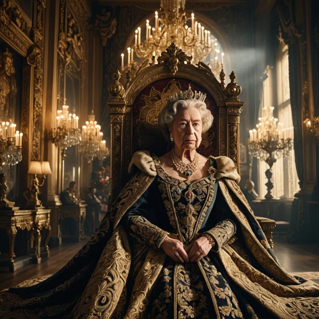 Queen Elizabeth II: Hyper-Realistic Cinematic Portrait