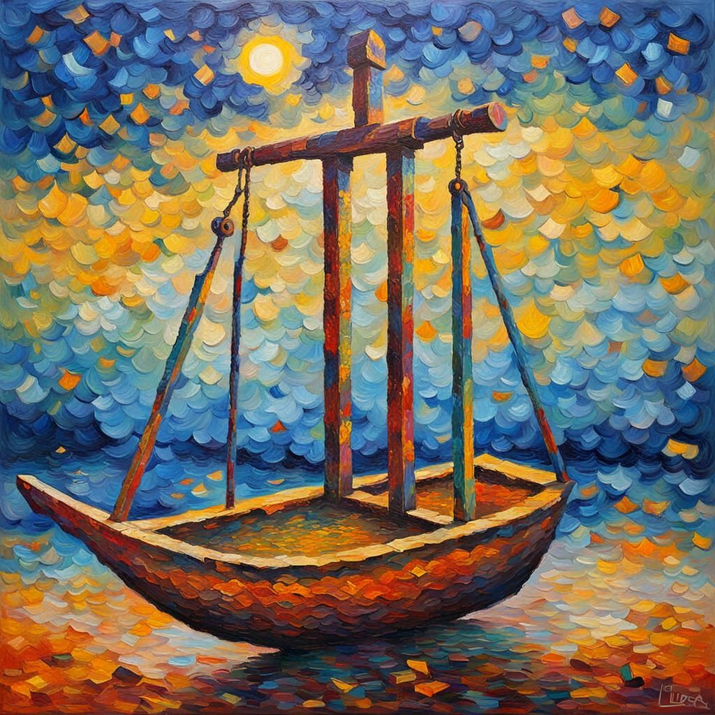 Libra in Neo-Impressionist Expressionist Style