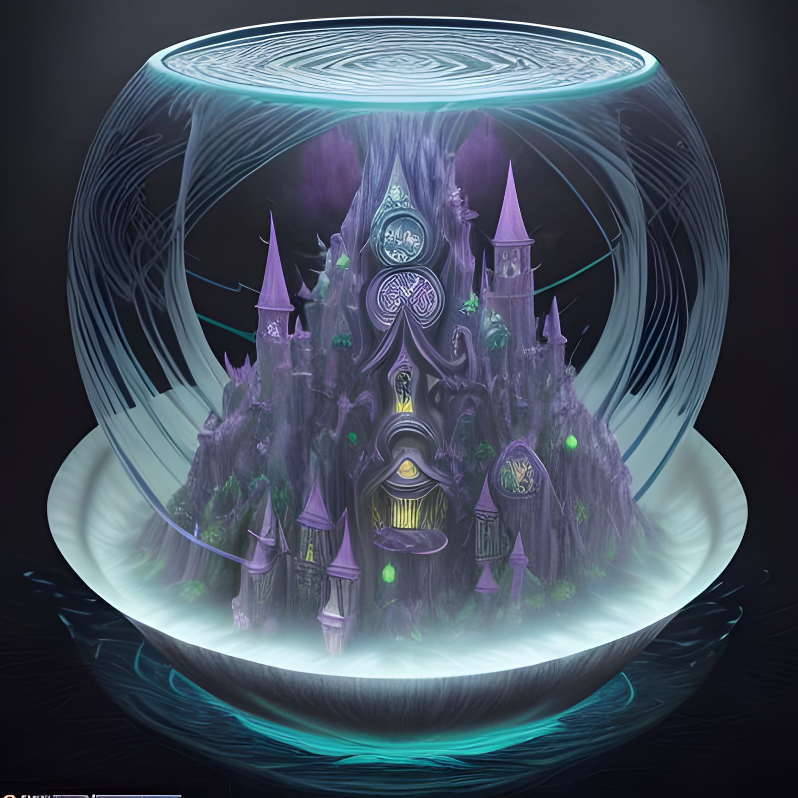 Surreal Multidimensional Landscape in Psychedelic Style