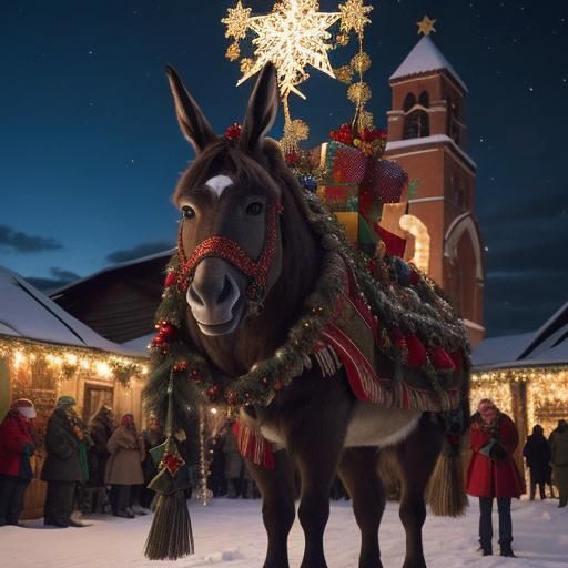 Donkey Pinata for Las Posadas Celebration
