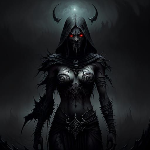 Dark Fantasy Female Baraka in Greg Rutkowski Style