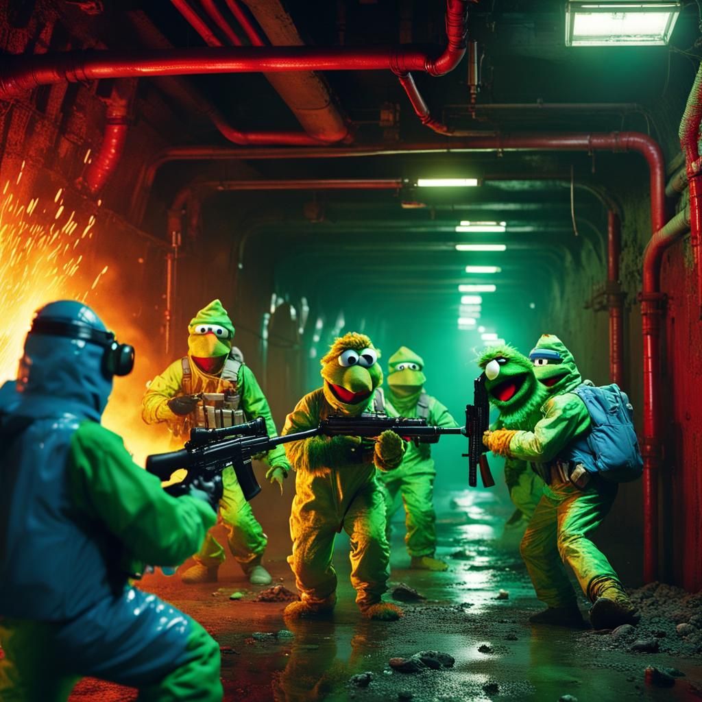 Cyberpunk Muppets Engage in Dystopian Battle