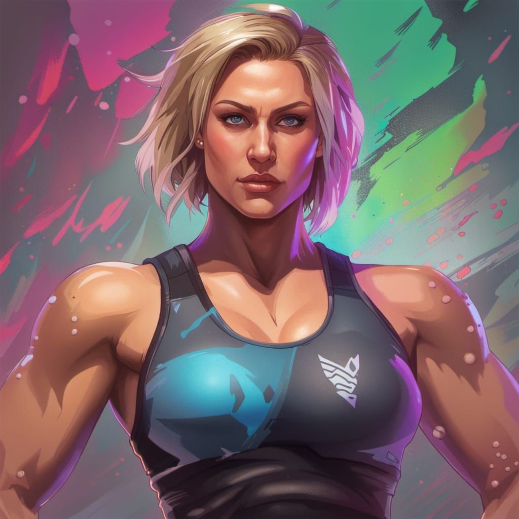Hyperdetailed Portrait of a Muscular Woman